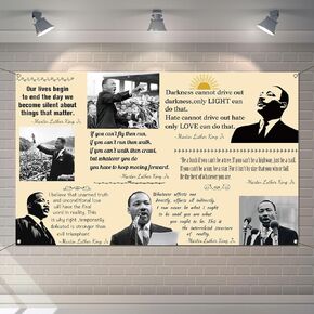 Martin Luther King Jr. Day Photo Booth Backdrop for Bulletin Board Decorations History Famous Quote MLK Day Decor Inspiration School Classroom Wall Decor (7×5ft)