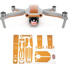 Wrapgrade Skin Compatible with DJI Mavic Air 2 | Accent Color B (NEON Orange)