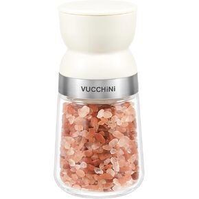VUCCHINI Salt and Pepper Grinder Set with Adjustable Coarseness Ceramic Pepper Mill Manual Effortless Salt Grinder Spice Grinder for Home, Kitchen, Beige