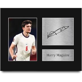 HWC Trading Harry Maguire England هدايا مؤطرة مطبوعة صورة توقيع موقعة لمحبي كرة القدم ومؤيديها - مقاس حرف أمريكي in Kuwait