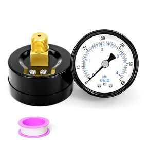 0-160psi Well Pump Pressure Gauge 1/4" NPT 2" Face Dial Size Back Mount, Multifunctional Practical Dry Pressure Gauge, for Water, Oil and Air Compressor Tire Pressure Tester