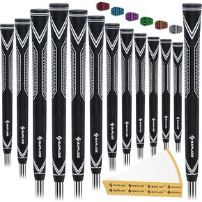 SAPLIZE High-performance Rubber Golf Grips 13 Pack, High Shock Absorption, Non-slip, 13 Grips, Midsize, Orange