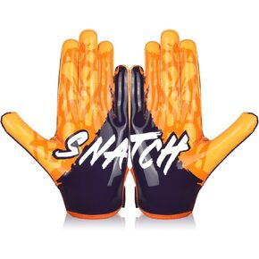 SNATCH Football Gloves, Youth Football Gloves Tacky Receiver Gloves Skin Tight Game Day Football Gloves Youth & Adult Sizes in Saudi Arabia