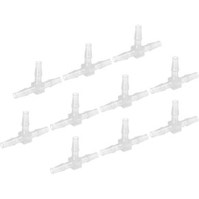 PATIKIL 1/8" Plastic Tee Hose Barb Fitting, 5 Pcs Equal T Shaped 3 Way Joint Splicer Mender Adapter Union Intersection Barbed Split for Air Water Fuel Gas Liquid Pipe, Transparent