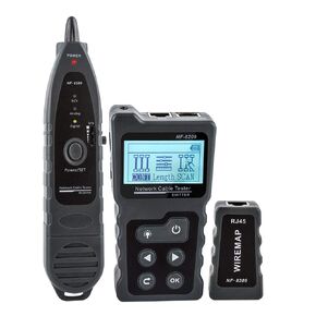Network Cable Tester NF-8209S, Wire Tracer with PoE and NCV, Cable Length QC SCAN Cont Flash Tester, LAN/Ethernet Tester for CAT5, CAT6, Lithium Battery, LED Lighting
