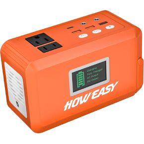 HOWEASY Portable Power Station, 88Wh Solar Generator, Lithium Battery Power with 110V AC 150W Peak Socket/DC/USB/LED Light for Outdoor Camping Trip Hunting Emergency（Solar Panel Not Included）