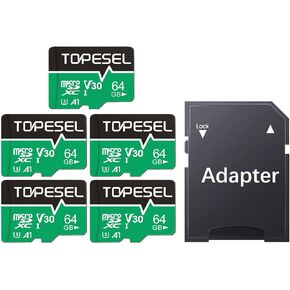TOPESEL Micro SD Card high Speed 90mb per Second TF Card 4K Recording Memory Card with Adapter (3 Pack, 128, GB)