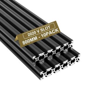 2040 V Slot Aluminum Extrusion European Standard, 2000 mm Anodized Linear Rail for 3D Printer Parts, CNC, Furniture, DIY, Precision Cut Profiles, 5 Pcs Black