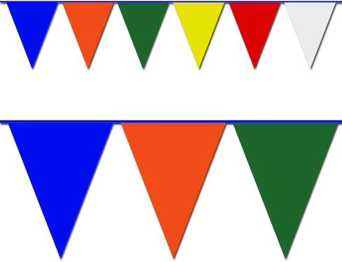Hughes Manufacturing Blue, Green and White Triangle Pennant Flag 100 Ft. in Saudi Arabia