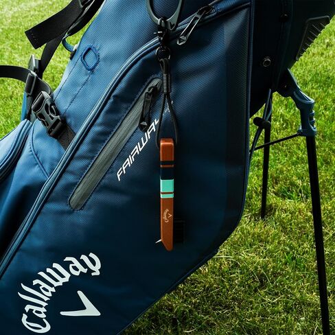 Callaway Golf Heritage Club Brush Green/Ivory - فرشاة الجولف الخشبية المستوحاة من الخمر مع منظف الأخدود ، وحبل مرن ومقطع معدني ، وشعيرات نايلون غير ضيقة ، تناسب أي حقيبة غولف in Kuwait
