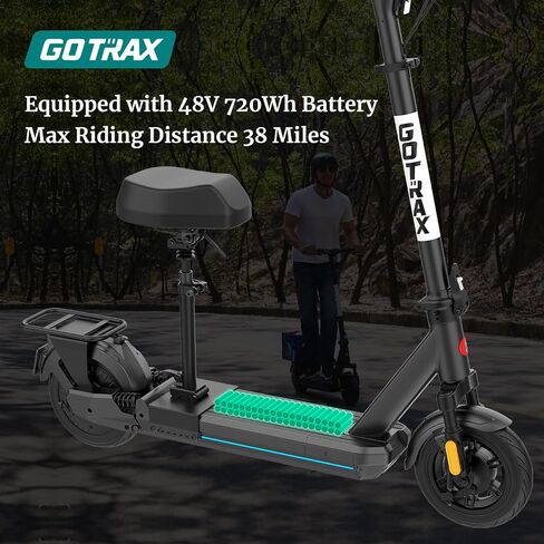 Scooter Gotrax Electric للبالغين ، 350/500W محرك ، أقصى 18/38 ميلًا وسرعة 20 ميلاً في الساعة ، إطارات هدية ، بطارية 36V/48V كبيرة من الألومنيوم ، شاشة LED كبيرة قابلة للطي. in Kuwait