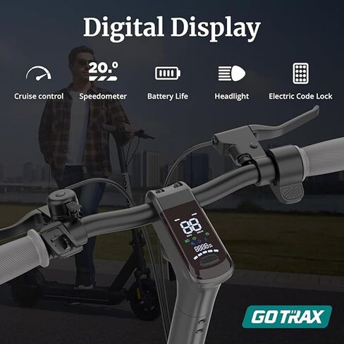 Scooter Gotrax Electric للبالغين ، 350/500W محرك ، أقصى 18/38 ميلًا وسرعة 20 ميلاً في الساعة ، إطارات هدية ، بطارية 36V/48V كبيرة من الألومنيوم ، شاشة LED كبيرة قابلة للطي. in Kuwait