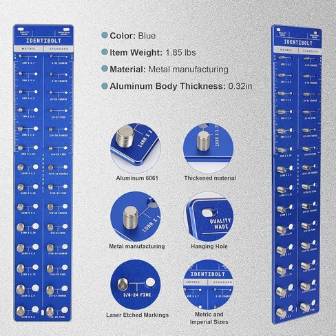 Thread Checker, 28 Nut and Bolt Thread Checker with 14 Standard and 14 Metric Bolt and Nut Identifier Gauge with Inch and Centimeter Ruler (Black) in Saudi Arabia