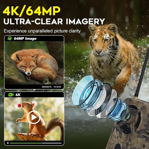 كاميرات واي فاي تريل مع رؤية ليلية مقاومة للماء، كاميرا ألعاب بدقة 48 ميجابكسل 4K، زاوية واسعة 120 درجة، سرعة تشغيل 0.2 ثانية، كاميرا تريل، لصيد الغزلان البرية أو مراقبة أمن المنزل in Saudi Arabia