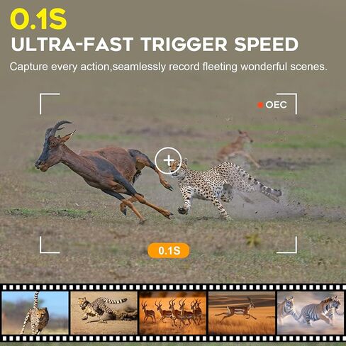 كاميرات واي فاي تريل مع رؤية ليلية مقاومة للماء، كاميرا ألعاب بدقة 48 ميجابكسل 4K، زاوية واسعة 120 درجة، سرعة تشغيل 0.2 ثانية، كاميرا تريل، لصيد الغزلان البرية أو مراقبة أمن المنزل in Saudi Arabia
