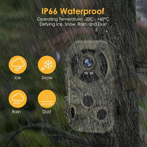 WiFi Trail Cameras with Night Vision Motion Activated Waterproof, 48MP 4K Game Camera, 120° Wide Angle 0.2s Trigger Speed, Trail Cam, for Wildlife Deer Scouting Hunting or Monitoring Home Security in Kuwait