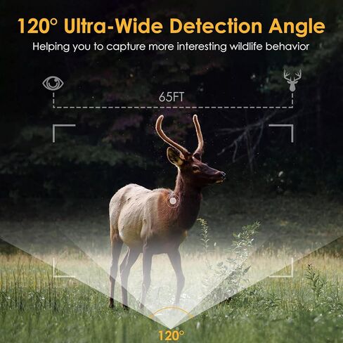 WiFi Trail Cameras with Night Vision Motion Activated Waterproof, 48MP 4K Game Camera, 120° Wide Angle 0.2s Trigger Speed, Trail Cam, for Wildlife Deer Scouting Hunting or Monitoring Home Security in Kuwait