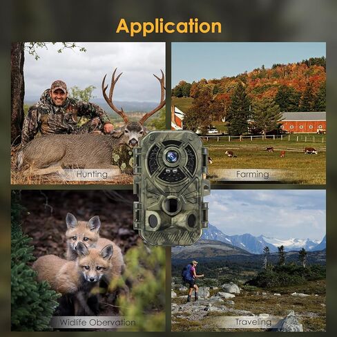 WiFi Trail Cameras with Night Vision Motion Activated Waterproof, 48MP 4K Game Camera, 120° Wide Angle 0.2s Trigger Speed, Trail Cam, for Wildlife Deer Scouting Hunting or Monitoring Home Security in Kuwait