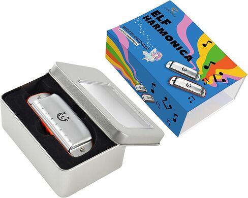 conjurer 8 حفرة البلوز هارمونيكا للأطفال البالغين، C مفتاح هارمونيكا الفم الجهاز للمبتدئين المحترفين، البلوز القيثارة مع حالة رائعة، آلة موسيقية، كهدية، أبيض in Kuwait