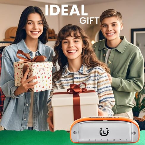 conjurer 8 حفرة البلوز هارمونيكا للأطفال البالغين، C مفتاح هارمونيكا الفم الجهاز للمبتدئين المحترفين، البلوز القيثارة مع حالة رائعة، آلة موسيقية، كهدية، أبيض in Kuwait