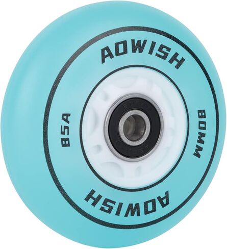 Light Up Inline Skate Wheels, LED Roller Skate Wheels, Flash Luminous Roller Blade Replacement Wheel w/Bearings ABEC-9, 80mm 76mm 72mm, Blue Color, 4-Pack in Saudi Arabia