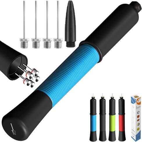 Ball Pump with Needle Storage, Basketball Pump with 5 Needles & Extendable Cable, Soceer Football Ball Pumps, Volleyball Pump, Rugby Ball Inflator - Great for All Balls - Never Lose Pin in Saudi Arabia