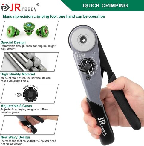 ST2163 Deutsch Crimp Kit，ACT-HDT Solid Contacts Crimp Tool with 3 Positioners and G454 Gauge for Deutsch Size 12 16 20 Turned Pin and Socket Terminals Work with Deutsch DT DTM DTP Series Connectors in Kuwait