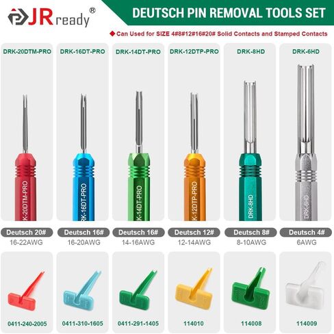 ST2163 Deutsch Crimp Kit，ACT-HDT Solid Contacts Crimp Tool with 3 Positioners and G454 Gauge for Deutsch Size 12 16 20 Turned Pin and Socket Terminals Work with Deutsch DT DTM DTP Series Connectors in Kuwait