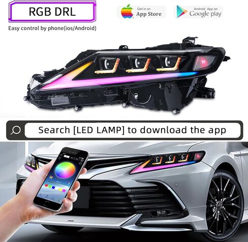 مجموعة المصابيح الأمامية LED القديمة لسيارة جيب جراند شيروكي 2017 2018 2019 2020 2021، ضوء أمامي لجهاز العرض LED مع إشارة انعطاف تسلسلية، التوصيل والتشغيل، زوج in Kuwait