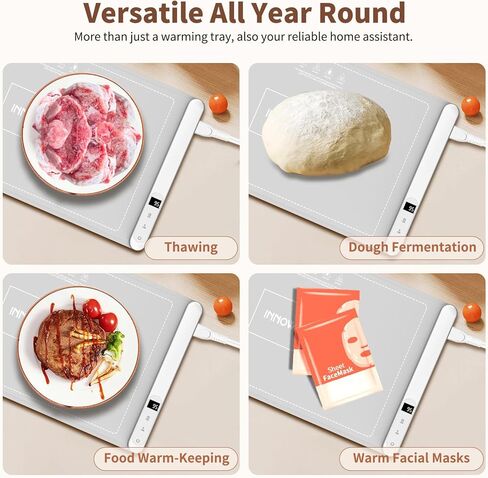 حصيرة الاحترار الغذائي - تسخين الجرافين الكامل للجرافين ، وتدفئة سريعة 500 واط ، ودرجة حرارة قابلة للتعديل ، وسيليكون درجة الطعام ، ودفء الطعام للتجمعات ، والحفلات ، والسفر ، والاستخدام اليومي (الأخضر) in Kuwait