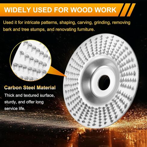 HARFINGTON 2Pcs Wood Grinder Wheel Disc 4" Wood Shaping Wheel with 5/8" Arbor for Woodworking Angle Grinders Wood Sanding Shaping Polishing Carving Grinding in Saudi Arabia