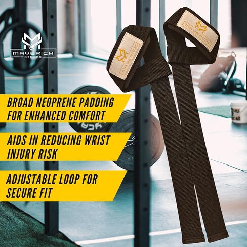 Padded Weight Lifting Wrist Straps for Weightlifting, Bodybuilding, Powerlifting, Strength Training, Pull-Ups & Deadlifts | Gym Accessories for Men and Women - Cotton in Saudi Arabia
