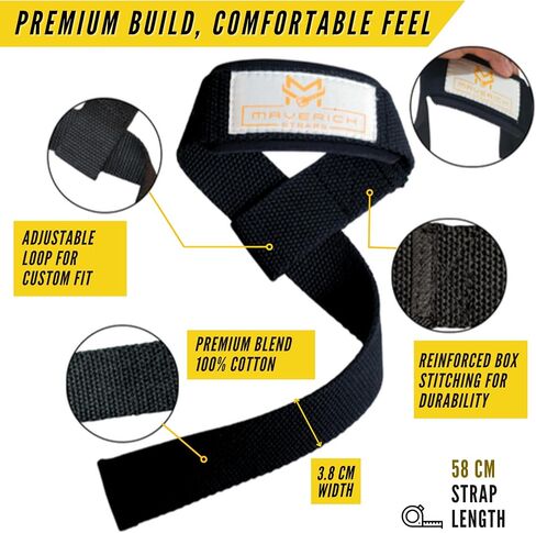 Padded Weight Lifting Wrist Straps for Weightlifting, Bodybuilding, Powerlifting, Strength Training, Pull-Ups & Deadlifts | Gym Accessories for Men and Women - Cotton in Saudi Arabia