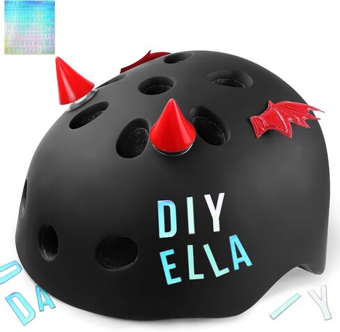 خوذة دراجة للأطفال الصغار من Vvinca للأعمار من 1-2-3-4-5-6-7-8 سنوات مع ملصقات DIY، خوذة أطفال للرياضات المتعددة على لوح التزلج سكوتر التزلج على الجليد هدية عيد ميلاد قابلة للتعديل للأطفال البنات والأولاد الآمنة in Kuwait