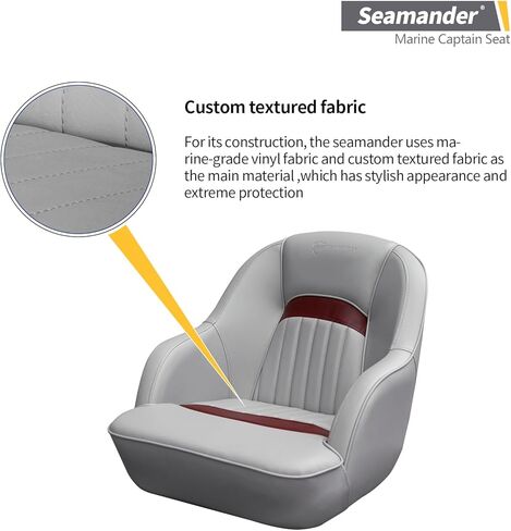 مقعد القارب بونتوني Seamander ، 19.7H × 22.2L × 21.7 د بوصة ، إطار بلاستيكي مصبوب ، حشوة رغوة فخمة ، فينيل بحري ، 5 × 5 أو 5 × 12 بوصة. in Kuwait