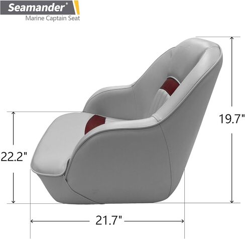 مقعد القارب بونتوني Seamander ، 19.7H × 22.2L × 21.7 د بوصة ، إطار بلاستيكي مصبوب ، حشوة رغوة فخمة ، فينيل بحري ، 5 × 5 أو 5 × 12 بوصة. in Kuwait
