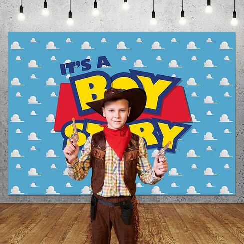 Cartoon Blue Sky White Clouds Toy Boy Story Theme Photography Backdrops 7x5ft Children Boys Birthday Party Photo Background Kids Newborn Baby Shower Dessert Cake Table Decor Props Supplies in Saudi Arabia