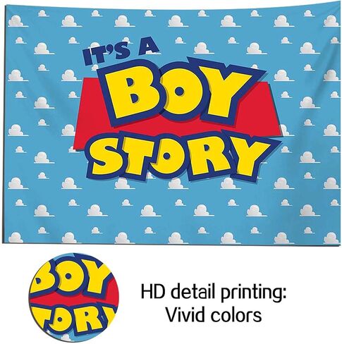 Cartoon Blue Sky White Clouds Toy Boy Story Theme Photography Backdrops 7x5ft Children Boys Birthday Party Photo Background Kids Newborn Baby Shower Dessert Cake Table Decor Props Supplies in Saudi Arabia