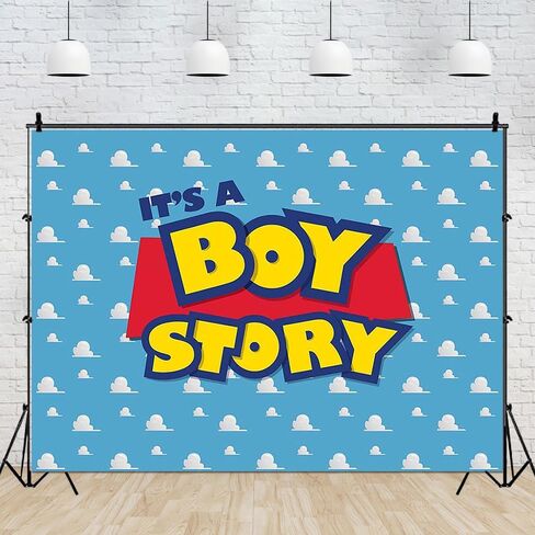 Cartoon Blue Sky White Clouds Toy Boy Story Theme Photography Backdrops 7x5ft Children Boys Birthday Party Photo Background Kids Newborn Baby Shower Dessert Cake Table Decor Props Supplies in Saudi Arabia