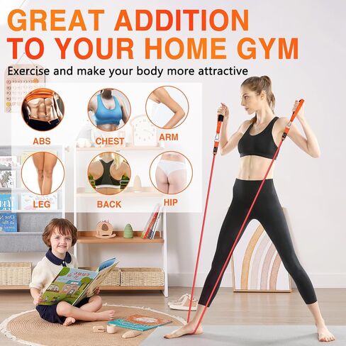 Resistance Bands,Heavy Exercise Bands with Handles, Door Anchor, Legs Ankle Straps, 300/240/360LBS Workout Bands for Men and Women Fitness, Heavy Resistance Training, Home Workout Set in Saudi Arabia