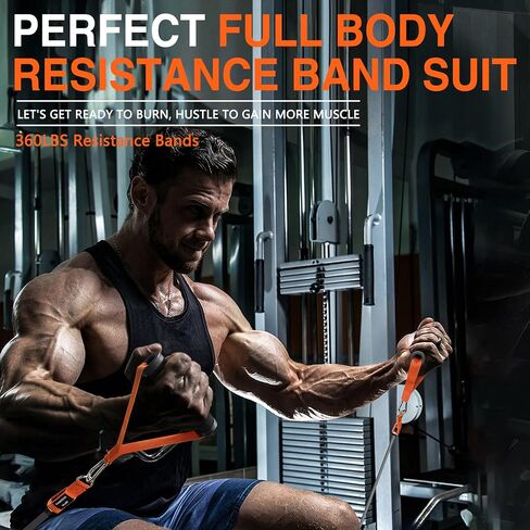 Resistance Bands,Heavy Exercise Bands with Handles, Door Anchor, Legs Ankle Straps, 300/240/360LBS Workout Bands for Men and Women Fitness, Heavy Resistance Training, Home Workout Set in Saudi Arabia