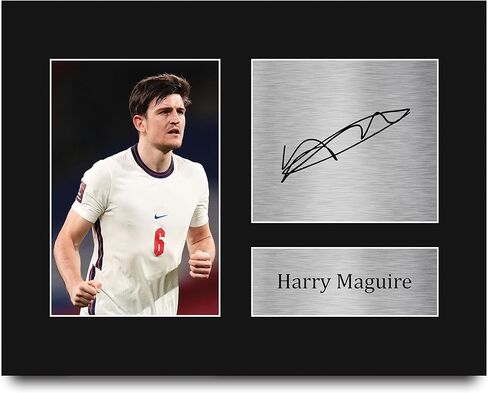 HWC Trading Harry Maguire England هدايا مؤطرة مطبوعة صورة توقيع موقعة لمحبي كرة القدم ومؤيديها - مقاس حرف أمريكي in Kuwait