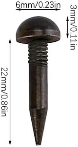 dophee 20Pcs Vintage Style Solid Pure Brass Upholstery Nails Studs Thumb Tacks Fasteners for Furniture Sofa Carpet Door Decoration, Gold, 6mm in Kuwait