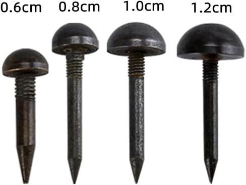 dophee 20Pcs Vintage Style Solid Pure Brass Upholstery Nails Studs Thumb Tacks Fasteners for Furniture Sofa Carpet Door Decoration, Gold, 6mm in Kuwait