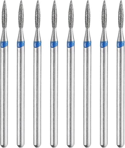 HARFINGTON 8pcs 120-140 Grits Diamond Grinding Bit 2.1mm Oval Head 2.35mm Shank 8mm Length Stone Sanding Drill Bits Rotary Tool for Ceramic Glass Nails Grinding Polishing in Saudi Arabia