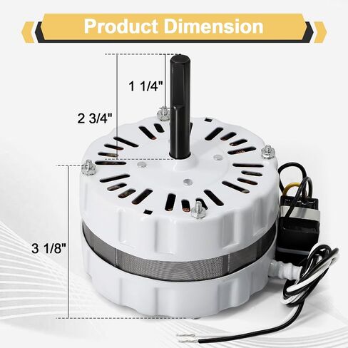 Hiorucet 35407 Vent Attic Fan Motor Replacement for 35407, F0812B3146, F0816B4732, 4310655, Vent Fan Motor Replacement for 3C246A, 4CH65, Attic Vent Fan Motor CW Rotation, 120V, 1550RPM in Saudi Arabia