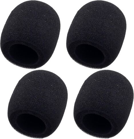 6PCS Foam Microphone Covers, Black Microphone Windscreens, Elastic Thickened Replacement Mic Cover Foam for Handheld Microphone, Stage Microphone in Saudi Arabia