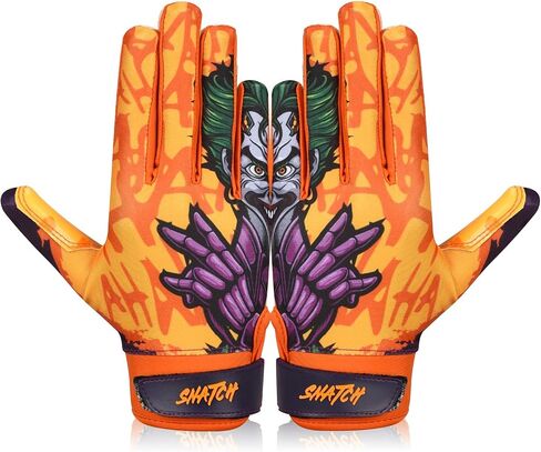 SNATCH Football Gloves, Youth Football Gloves Tacky Receiver Gloves Skin Tight Game Day Football Gloves Youth & Adult Sizes in Saudi Arabia