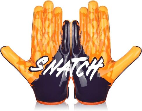 SNATCH Football Gloves, Youth Football Gloves Tacky Receiver Gloves Skin Tight Game Day Football Gloves Youth & Adult Sizes in Saudi Arabia