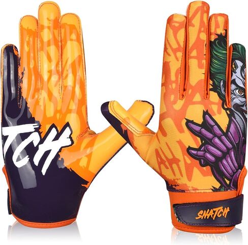 SNATCH Football Gloves, Youth Football Gloves Tacky Receiver Gloves Skin Tight Game Day Football Gloves Youth & Adult Sizes in Saudi Arabia